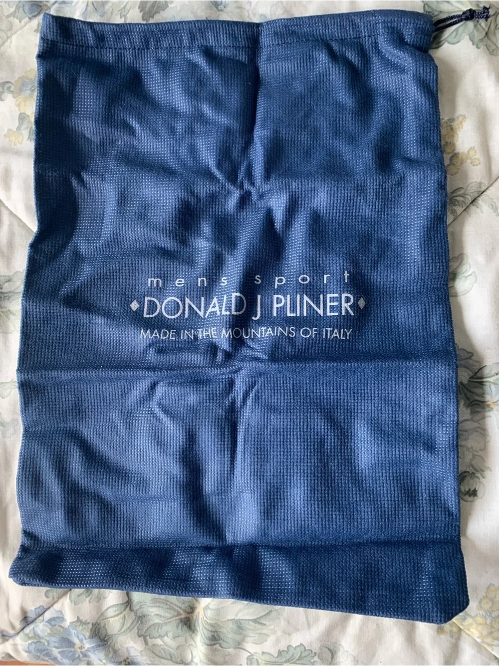 Donald J. Pliner Navy Blue Drawstring Storage Bag. Italy. NEW